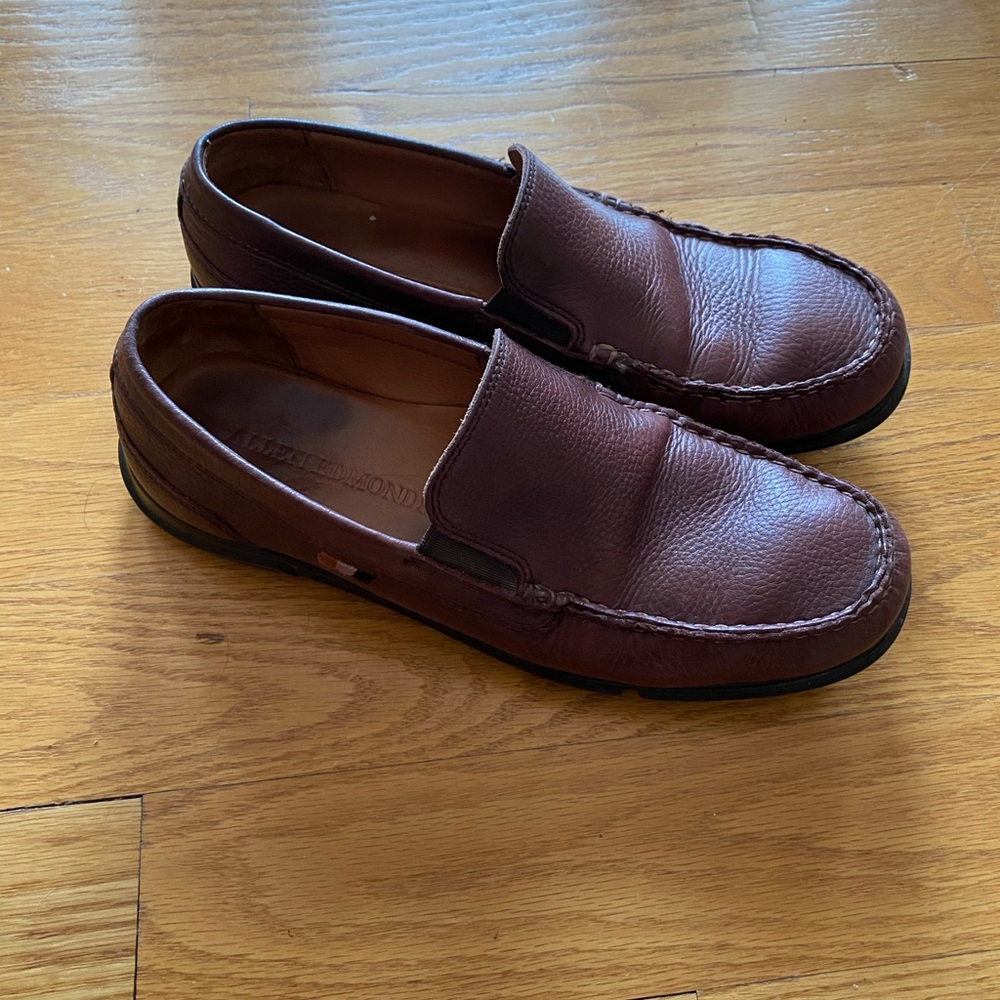 Allen Edmonds 10 D Miles Brown Leather Slip-Ons Loafers
